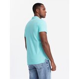 Ombre Men's BASIC single color pique knit polo shirt - mint | Shoptok.si