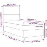 Box Postelja s pomično vzmetnico z vzmetnico svetlo zelena siva 100x200 cm žametna tkanina, (22083397) | Shoptok.si
