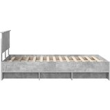  Krevetna konstrukcija s uzglavljem Betonski sivi 120 x 123 cm | shoptok.hr