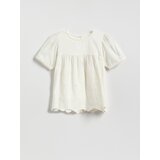 Reserved Bluza s rupičastim porubom - krem Cijene
