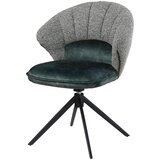 Novel stol, kovina, tekstil črna, temno zelena | Shoptok.si