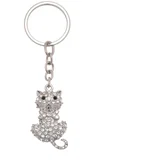 Sophia - Privezak za ključeve - Sophia, Cat with Clear Crystals