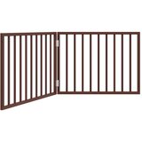 vidaXL Vrata za pse zložljiva 2 panela rjava 160 cm topolovina | Shoptok.si