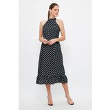 Trendyol Black Belted Polka Dot Dress Cijene