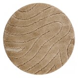 RugsX Kopalniška preproga SUPREME krog WAVES, valovi, nedrseča, mehka - bež cercle 50 cm, (5000176545) u