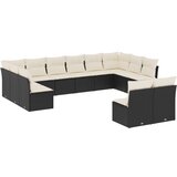  The Living Store Vrtna sedežna garnitura 12-delna z blazinami črn poli ratan - Vrtna Sedežna Garniture, (21455043) | Shoptok.si