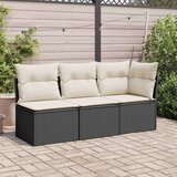  Kutna vrtna sofa s jastucima crna od poliratana | shoptok.hr