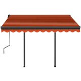  Ročno zložljiva tenda z LED lučkami 3,5x2,5 m oranžna in rjava, (20729099) | Shoptok.si
