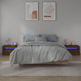 vidaXL Nočna omarica 2 kosa z LED lučkami rjavi hrast 60x35x40 cm Cene