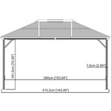  SOJAG - Aluminijski paviljon s tvrdim krovom »Ventura« - 296x423x261 cm - 12 52 m² | shoptok.hr
