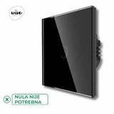 prekidac na dodir - 1 taster, stakleni panel crni SWP003