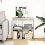 vidaXL Pregrada s knjižno omaro betonsko siva 69,5x29x69,5 cm inž. les | Shoptok.si