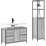  Set namještaja za kupaonicu s ladicama 2 pcs Siva sonoma i Crna | shoptok.hr