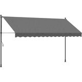 Tenda na uvlačenje antracit 350 x 150 cm od tkanine i čelika | shoptok.hr