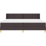  Krevet s opruga kutije Tamno smeđa i bijela 200 x 200 cm | shoptok.hr