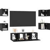  Set TV komoda Zidne 6 pcs Crni hrast Konstruirano drvo | shoptok.hr