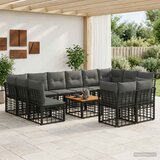  Set vanjskih sofa 13 kom. Crna i tamno siva Poliester | shoptok.hr