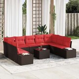  Vrtna sedežna garnitura z blazino 10 pcs Rjava poli ratan, (5000143215) | Shoptok.si