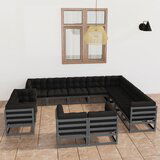 The Living Store Vrtna sedežna garnitura 12-delna z blazinami siva borovina - Vrtna Sedežna Garnitura, (21423093) Cene