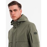 Ombre Men's functional transitional jacket with hood - olive | shoptok.hr