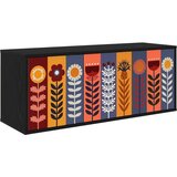 vidaXL TV ormar za montažu na zid ESSEN 102 x 33 x 40 cm Crni hrast - Crni hrast Uzorak suncokreta | shoptok.hr