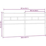  Uzglavlje dimljena boja hrasta 200 cm željezo konstruirano drvo | shoptok.hr