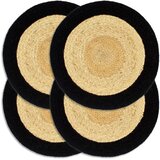 Podmetači 4 kom prirodna i crna boja 38 cm od jute i pamuka | shoptok.hr