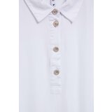Marisse White Shirt With Decorative Buttons On The Neckline And Sleeves | Shoptok.si