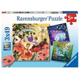 Ravensburger puzzle - Jednorog/ zmaj I vila - 3x49 delova