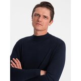 Ombre Men's knitted half-golf with viscose - navy blue | shoptok.hr