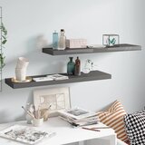 vidaXL Plutajuće zidne police 2 kom sjajne sive 90 x 23,5 x 3,8 cm MDF Cijene