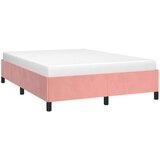 vidaXL Posteljni okvir roza 140x190 cm žamet | Shoptok.si