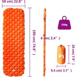  Madrac na napuhavanje za kampiranje 1 osoba 190x58x6 cm | Eponuda.com