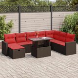vidaXL 9-dijelni set vrtnih sofa s jastucima crni od poliratana bagrem | shoptok.hr