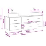  Set ormarića za kupaonicu 3 kom. Staro drvo 62,5 x 44,5 x 50 cm | shoptok.hr