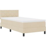 Box Spring Krevet s Madracem Kremasti 90x200 cm Tkanina | shoptok.hr