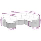  7-dijelni set vrtnih sofa s jastucima bež od poliratana | shoptok.hr