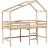 vidaXL Posteljni okvir z lestvijo in streho 90x200 cm borovina, (21251211) | Shoptok.si