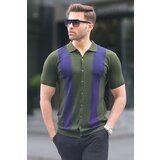 Madmext Khaki Polo Collar Knitwear Men's T-Shirt 6353 Cene