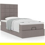 vidaXL Otomanski okvir kreveta s madraca smeđesivi 100x200cm tkanine | shoptok.hr