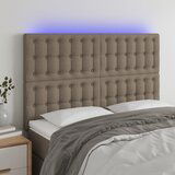 Maison Chic led posteljno vzglavje - vzglavna omarica - nočna omarica taupe 144x5x118/128 cm blago, (21706145) | Shoptok.si