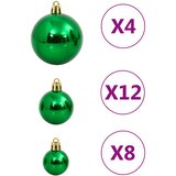  Set božićnih kuglica 112 komada crveni/zeleni/zlatni polistiren | shoptok.hr