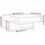  Klub stolić crni hrast 105x55x32 cm inženjerski drvo | shoptok.hr