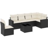 Maison Chic Seti vrtnega pohištva - Vrtna garnitura - Vrtni pohištvo set 7-delna z blazinami črn poli ratan, (21801509) | Shoptok.si