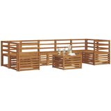  Set vanjskih sofa 8 kom. Prirodna Čvrsto drvo akacije Smeđa 59 x 59 x 37 cm | shoptok.hr