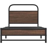 vidaXL Posteljni okvir brez vzmetnice 100x200 cm rjav hrast inž. les | Shoptok.si
