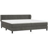  Krevet s oprugama i madracem tamnosivi 200x200 cm baršunasti | shoptok.hr