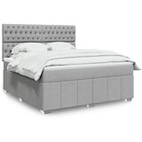 vidaXL Box spring postelja z vzmetnico svetlo siva 180x200 cm blago | Shoptok.si