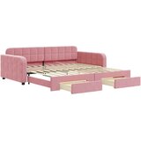  Dnevni krevet na razvlačenje ružičasti 100 x 200 cm baršunasti | shoptok.hr