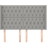  Uzglavlje s ušima svjetlosivo 147x16x118/128 cm od tkanine | shoptok.hr